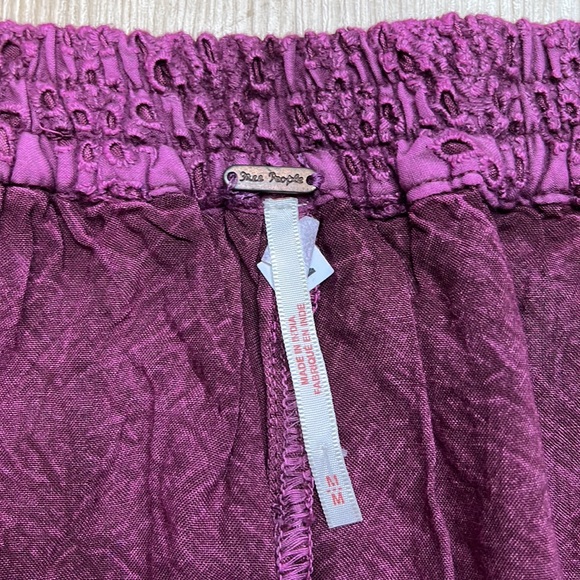 Free People Serenity Eyelet Mini Skirt Skort in Dreamy Mulberry MEDIUM 1245 - Picture 6 of 9